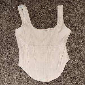 White, Medium, White Half Corset Top